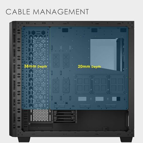 حافظة ألعاب anidees AI Raider XL من الزجاج المقوى ببرج كامل XL-ATX/E-ATX/ATX، تدعم مشعاع 12 × 5.25 بوصة، مشعاع 480/360، AI-RA-XL (حافظة الكمبيوتر الشخصي فقط) in Kuwait