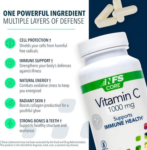 NF Sports Immune Defense, Vitamin C with Zinc, Dietary Supplement, Daily Vitamins, Includes Vitamin B6 & B2, Immunity Booster Vitamin Powder, Drink Mix, No Preservatives, Natural Sweeteners (Orange) in Saudi Arabia