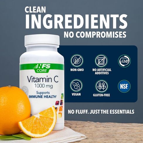 NF Sports Immune Defense, Vitamin C with Zinc, Dietary Supplement, Daily Vitamins, Includes Vitamin B6 & B2, Immunity Booster Vitamin Powder, Drink Mix, No Preservatives, Natural Sweeteners (Orange) in Saudi Arabia