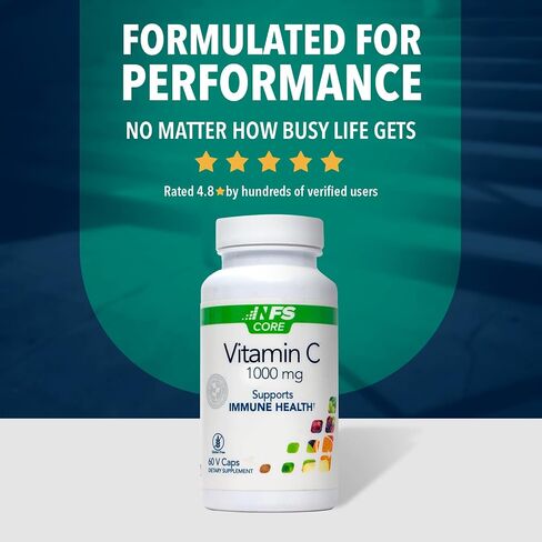 NF Sports Immune Defense, Vitamin C with Zinc, Dietary Supplement, Daily Vitamins, Includes Vitamin B6 & B2, Immunity Booster Vitamin Powder, Drink Mix, No Preservatives, Natural Sweeteners (Orange) in Saudi Arabia