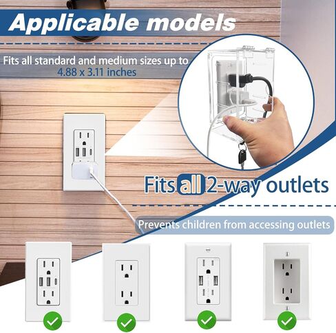 Switch Cover,Baby Proof Light Outlet Covers,Child Safety Switch Plate Guard,Wall Plug Box,Kids Electrical Protector Box Fits All Outlet 4.95" H X 3.35" W X 1.77" D or Smaller (1 Pack) in Saudi Arabia