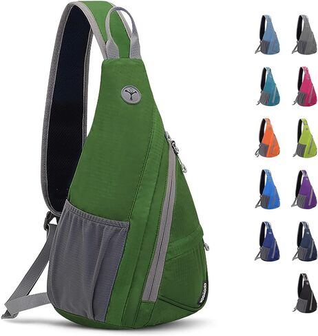 حقيبة كتف صغيرة من WOOMADA للرجال والنساء على شكل كتف للسفر وحقيبة صدر مع فتحة مخفية لسماعات الأذن in Kuwait