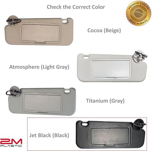 Sun Visor Fits for Chevy Cruze 2011-2016 Pair Set Left+Right Gray Titanium Three Screws 2MPLASTIC (Gray) in Saudi Arabia