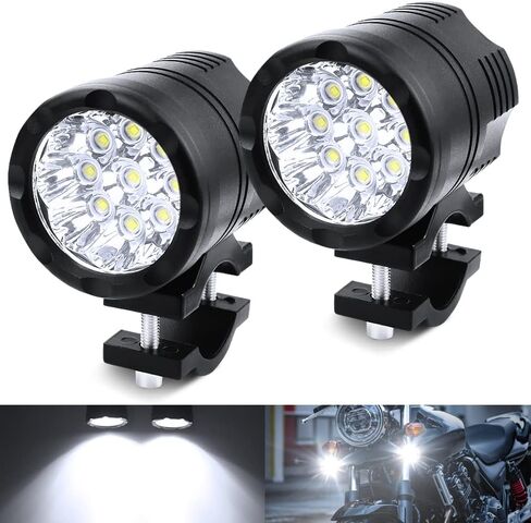 Ourbest Motorcycle Spotlight with 1inch Tube Bar Brackets, Running Driving Lamp 12-60V Fog Light For Motorbike Truck ATV Auxiliary Lights 60W 12V 24V 36V 2.5Inch in Saudi Arabia