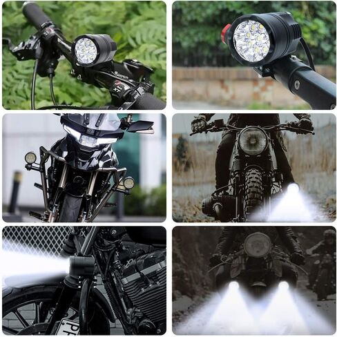 Ourbest Motorcycle Spotlight with 1inch Tube Bar Brackets, Running Driving Lamp 12-60V Fog Light For Motorbike Truck ATV Auxiliary Lights 60W 12V 24V 36V 2.5Inch in Saudi Arabia