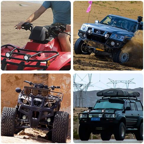 Ourbest Motorcycle Spotlight with 1inch Tube Bar Brackets, Running Driving Lamp 12-60V Fog Light For Motorbike Truck ATV Auxiliary Lights 60W 12V 24V 36V 2.5Inch in Saudi Arabia