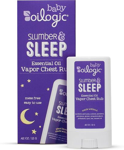 Oilogic Relaxing Vapor Chest Rub Stick, Slumber & Sleep - Relaxing Essential Oils & Moisturizing with Lavender & Chamomile Oil for Babies & Toddlers - Calming Baby Oil is Petroleum & Menthol Free in Saudi Arabia