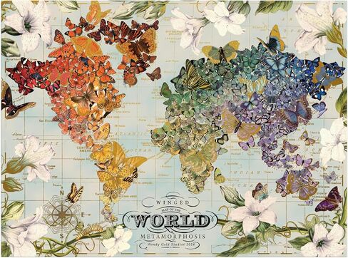Galison Wendy Gold USA State Flowers Puzzle, 1000 Pieces, 20" x 27" – Jigsaw Puzzle Featuring a Colorful Illustration – Thick Sturdy Pieces, Challenging Family Activity, Great Gift Idea in Kuwait
