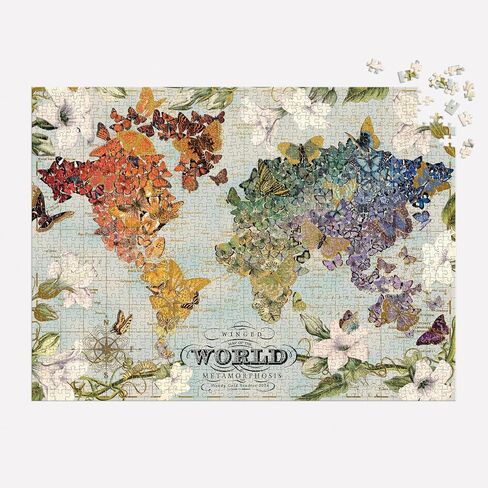 Galison Wendy Gold USA State Flowers Puzzle, 1000 Pieces, 20" x 27" – Jigsaw Puzzle Featuring a Colorful Illustration – Thick Sturdy Pieces, Challenging Family Activity, Great Gift Idea in Kuwait
