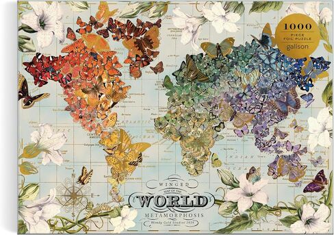 Galison Wendy Gold USA State Flowers Puzzle, 1000 Pieces, 20" x 27" – Jigsaw Puzzle Featuring a Colorful Illustration – Thick Sturdy Pieces, Challenging Family Activity, Great Gift Idea in Kuwait
