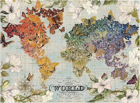 Galison Wendy Gold USA State Flowers Puzzle, 1000 Pieces, 20" x 27" – Jigsaw Puzzle Featuring a Colorful Illustration – Thick Sturdy Pieces, Challenging Family Activity, Great Gift Idea in Kuwait