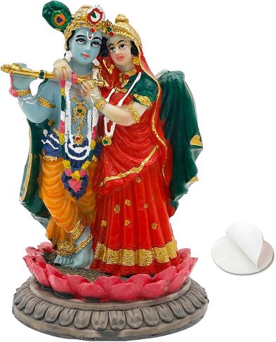 alikiki Indian God Radha Krishna Statue - 5.7"H Hindu Goddess Radha and God Krishna Sculptur India Murti Item Home Office Temple Mandir Shrine Altar Pooja Item in Saudi Arabia