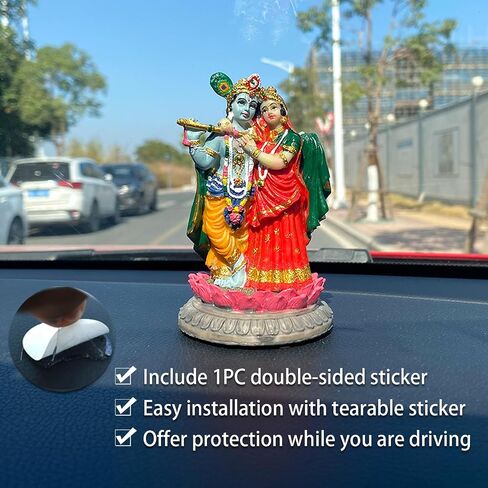 alikiki Indian God Radha Krishna Statue - 5.7"H Hindu Goddess Radha and God Krishna Sculptur India Murti Item Home Office Temple Mandir Shrine Altar Pooja Item in Saudi Arabia