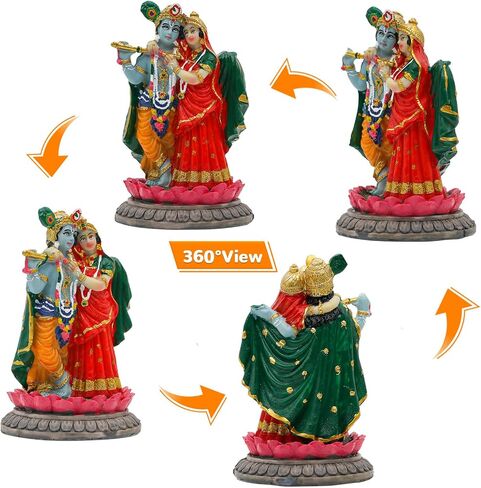 alikiki Indian God Radha Krishna Statue - 5.7"H Hindu Goddess Radha and God Krishna Sculptur India Murti Item Home Office Temple Mandir Shrine Altar Pooja Item in Saudi Arabia