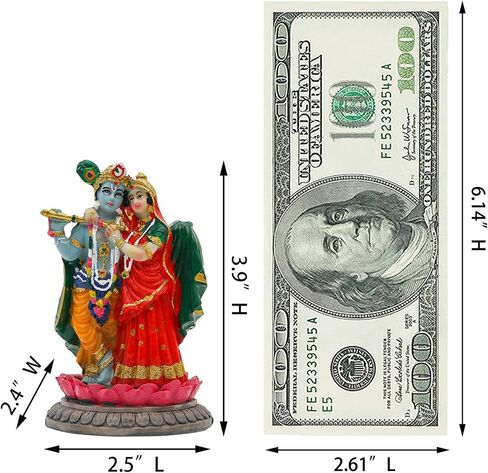 alikiki Indian God Radha Krishna Statue - 5.7"H Hindu Goddess Radha and God Krishna Sculptur India Murti Item Home Office Temple Mandir Shrine Altar Pooja Item in Saudi Arabia