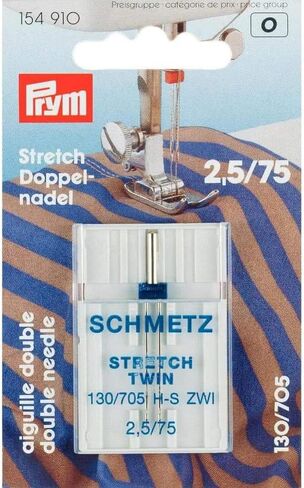 Prym Schmetz Double Sewing Machine Needle Universal 130/705 100/6.0 mm Silver Colour No in Kuwait