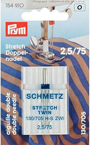 Prym Schmetz Double Sewing Machine Needle Universal 130/705 100/6.0 mm Silver Colour No in Kuwait