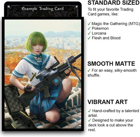 Fantasy North - Akako - Chainsaw Maid - 100 أكمام بطاقات تداول TCG ناعمة غير لامعة - رسوم متحركة - تناسب Magic MTG Commander Pokemon وألعاب البطاقات الأخرى - أكمام بطاقات اللعب in Saudi Arabia