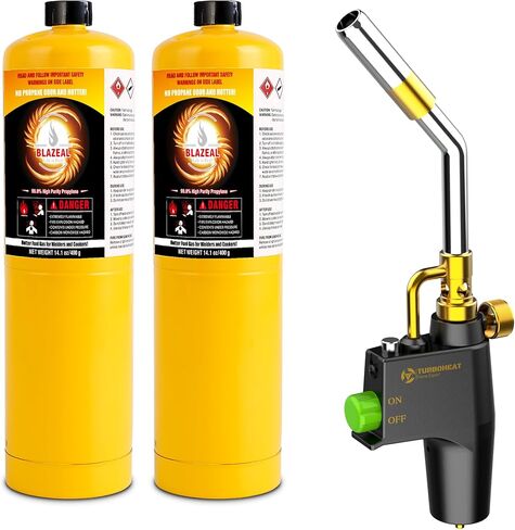 High-Intensity Propane Torch Head,Auto Trigger Start MAPP MAP Gas Torch,Heavy Duty Propane Torch Head with Igniter Metal Handle MAP PRO Gas Torch Kit Blow Torch for Soldering Welding Brazing in Saudi Arabia