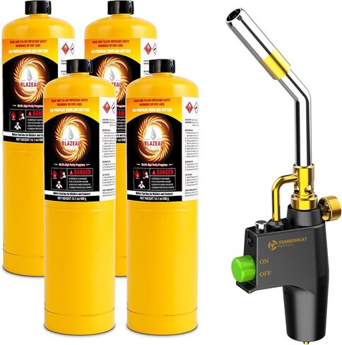 High-Intensity Propane Torch Head,Auto Trigger Start MAPP MAP Gas Torch,Heavy Duty Propane Torch Head with Igniter Metal Handle MAP PRO Gas Torch Kit Blow Torch for Soldering Welding Brazing in Saudi Arabia