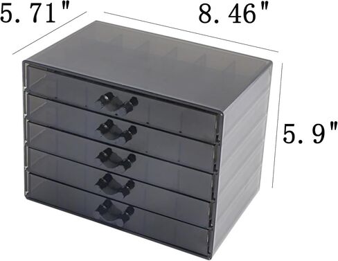 Feadily Acrylic Jewelry Organizer Box, Jewelry Drawer Organizer With 5 Drawers 120 Grids, Clear in Kuwait