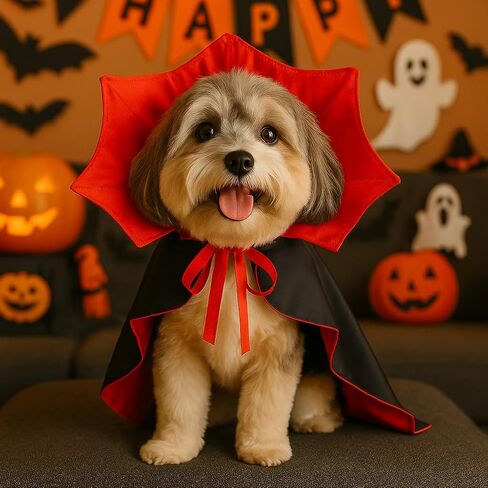 pextian هالوين الكلب مصاص دماء زي، هالوين الكلب عباءة زي الرأس، الكلب الشيطان زي الكلب مصاص دماء عباءة الرأس، هالوين ازياء الكلب للحيوانات الأليفة الصغيرة والمتوسطة الكبيرة القطط in Kuwait