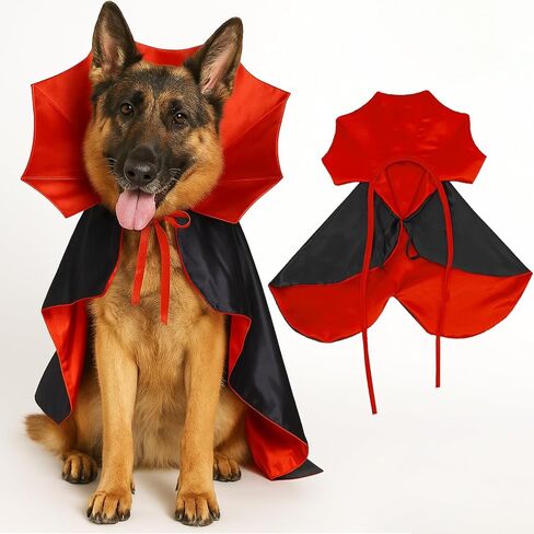 Pextian Halloween Dog Vampire Costume, Halloween Dog Cloak Costume Cape, Dog Devil Costume Dog Vampire Cloak Cape, Halloween Dog Costumes for Small Medium Large Pets Cats in Saudi Arabia