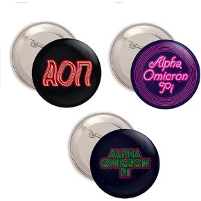 Alpha Omicron Pi Sorority 3 Pieces of Variety Buttons Pin Back Badge 2.25-inch - Cute Pack in Kuwait