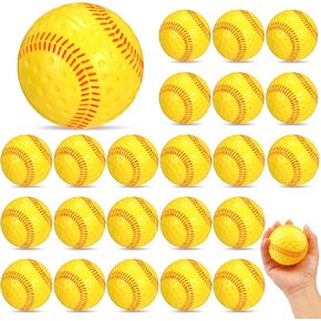 24 Pieces White Dimpled Baseballs with Red Seam 9 Inch Pitching Machine Baseballs Practice Baseballs for Hand Eye Coordination, Batting Hitting Training and Fielding Practice in Kuwait