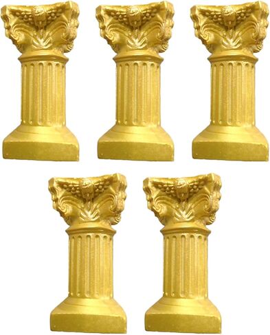 Saihisday 5Pcs Mini Roman Pillar Greek Columns, Greek Statues Decor, Resin Artistic Ornament for Wedding Table Decoration Micro Landscape Yard(White) in Kuwait