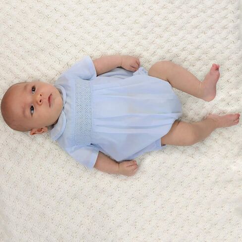 Petit Ami Baby Boys' Bubble with Smocking and Faggoting, Newborn in Saudi Arabia