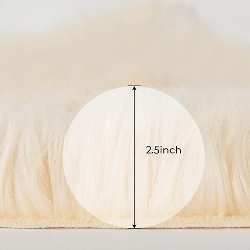HYSEAS Faux Sheepskin Fur Area Rug Black, 2x3 Feet, 2 Pack, Fluffy Soft Fuzzy Plush Shaggy Carpet Throw Rug for Indoor Floor, Sofa, Chair, Bedroom, Living Room, Home Decoration in Kuwait