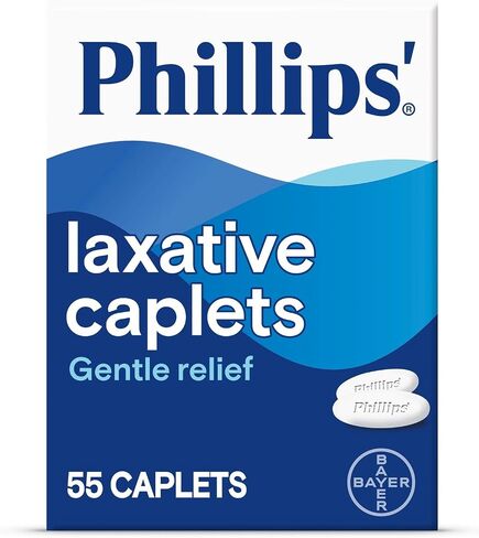 Phillips' Laxative Caplets, With Naturally Sourced Magnesium Supplement for Gentle Relief of Occasional Constipation, Cramp and Stimulant Free Laxatives, 100 Caplets in Kuwait