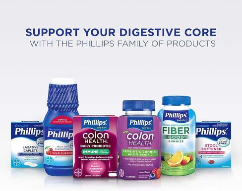 Phillips' Laxative Caplets, With Naturally Sourced Magnesium Supplement for Gentle Relief of Occasional Constipation, Cramp and Stimulant Free Laxatives, 100 Caplets in Kuwait