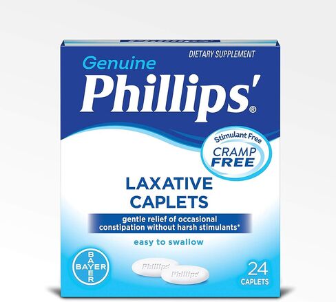 Phillips' Laxative Caplets, With Naturally Sourced Magnesium Supplement for Gentle Relief of Occasional Constipation, Cramp and Stimulant Free Laxatives, 100 Caplets in Kuwait
