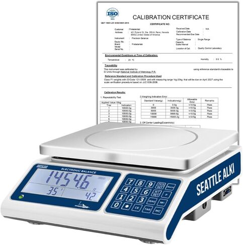 Seattle Alki Scientific Industrial Counting Scale, Digital Balance with 30kg Capacity & 0.5g Accuracy, Electronic Gram Scale Counts and Weighs Small Parts in Seconds, by Fristaden Lab in Saudi Arabia