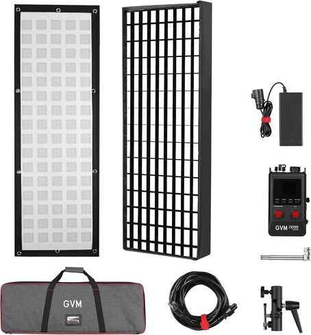GVM 2 Pack LED Video Lighting Kits with APP Control, 520LS Bi-Color Variable 3200K~5600K with Tripod, Brightness10~100% for Video Photography, CRI97+ TLCI97 Led Video Light Panel with Barndoor in Kuwait