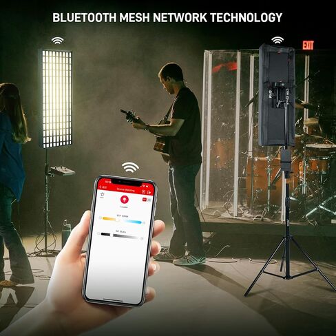 GVM 2 Pack LED Video Lighting Kits with APP Control, 520LS Bi-Color Variable 3200K~5600K with Tripod, Brightness10~100% for Video Photography, CRI97+ TLCI97 Led Video Light Panel with Barndoor in Kuwait