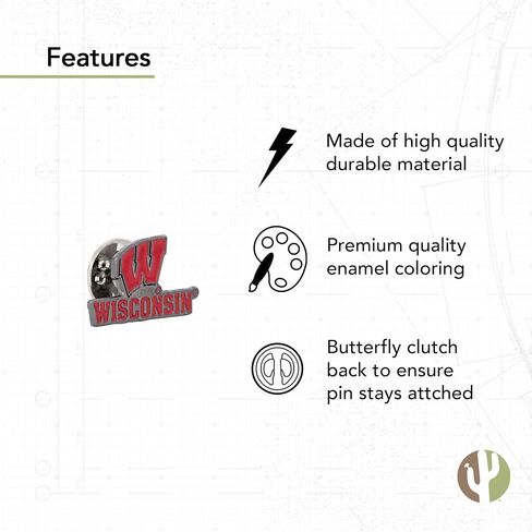 University of Wisconsin Lapel Pins Badgers UW Madison University College Logo Enamel Made of Metal (Pin A) in Kuwait