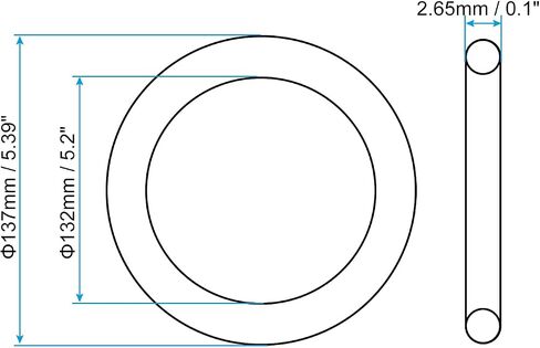 PATIKIL Nitrile Rubber O-Rings 78mm OD 73mm ID 2.65mm Width, 10 Pcs Metric Sealing Gasket for Faucet Plumbing Automotive Repair, Black in Kuwait