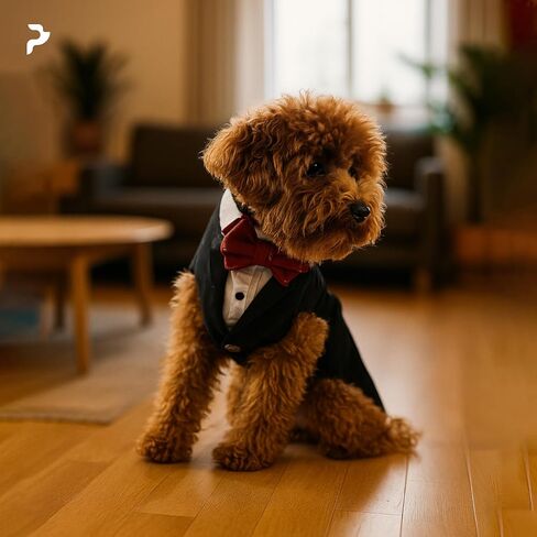 Dog Suit Or Dog Tuxedo & Bandana Set, Dogs Wedding Party Suit, Dog Wedding Bow Tie Shirt Formal Dog Weeding Attire for Large & Medium Dogs Golden Retriever, Labrador Small Black in Saudi Arabia