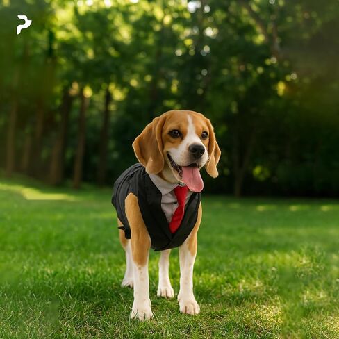 Dog Suit Or Dog Tuxedo & Bandana Set, Dogs Wedding Party Suit, Dog Wedding Bow Tie Shirt Formal Dog Weeding Attire for Large & Medium Dogs Golden Retriever, Labrador Small Black in Saudi Arabia