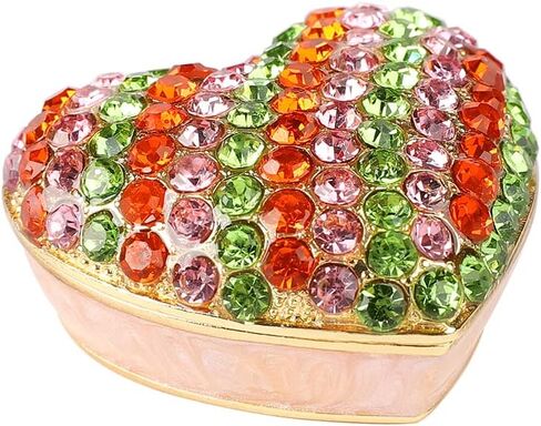 Janshe Cul Hollow Out Oval Egg Dragonfly Trinket Boxes Hinged Hand-Painted Flower Jewelry Box Ornaments Craft Gift for Home Decor in Kuwait