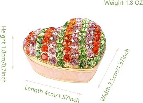 Janshe Cul Hollow Out Oval Egg Dragonfly Trinket Boxes Hinged Hand-Painted Flower Jewelry Box Ornaments Craft Gift for Home Decor in Kuwait