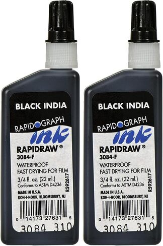 حبر Koh-I-Noor Ultradraw ذو أساس صبغي، زجاجة 0.75 أونصة، أسود (3085F.BLA) in Saudi Arabia