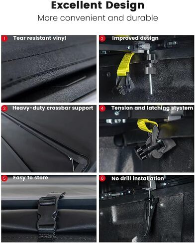 Logan Tonneau Cover Soft Roll up for 2017-2024 Honda Ridgeline,Truck Bed Covers Compatible with 2017-2024 Toyota Tacoma 5ft in Saudi Arabia