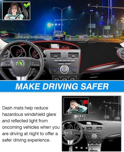 Cartist Dash Cover Custom Fit for Dodge Challenger 2015-2024 Accessories Dashboard Cover Mat Non-Slip Pad Carpet Anti-Glare in Kuwait