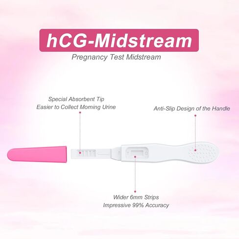 اختبار الحمل MomMed، 5 HCG اختبار منتصف الحمل المنزلي، يكشف بدقة الحمل المبكر، نتيجة حساسية عالية للاختبار المنزلي للنساء in Kuwait