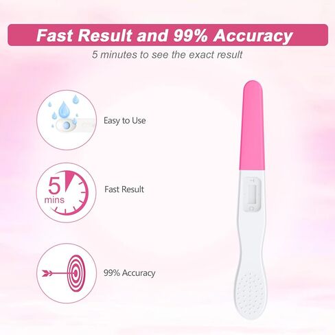 اختبار الحمل MomMed، 5 HCG اختبار منتصف الحمل المنزلي، يكشف بدقة الحمل المبكر، نتيجة حساسية عالية للاختبار المنزلي للنساء in Kuwait