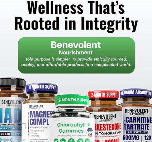 Benevolent Chlorophyll Liquid Drops - 5900mg (100% Natural and 4X Potency Concentration) for Energy Boost, Immune System Support, Internal Deodorant, Altitude Sickness. Not Watered Down. Minty Flavor. in Kuwait